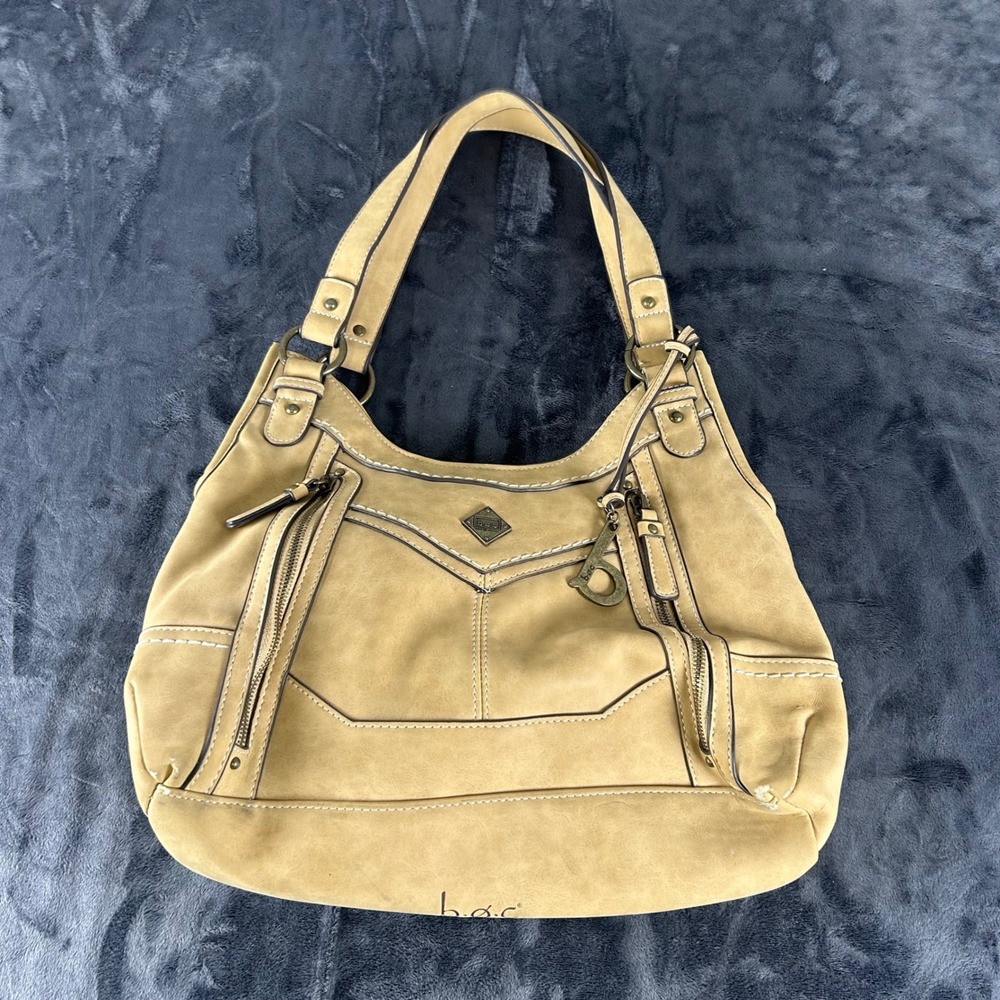 b.o.c. Born Concept Hobo Bag Womens Large Tan Faux Suede Shoulder Purse B-035